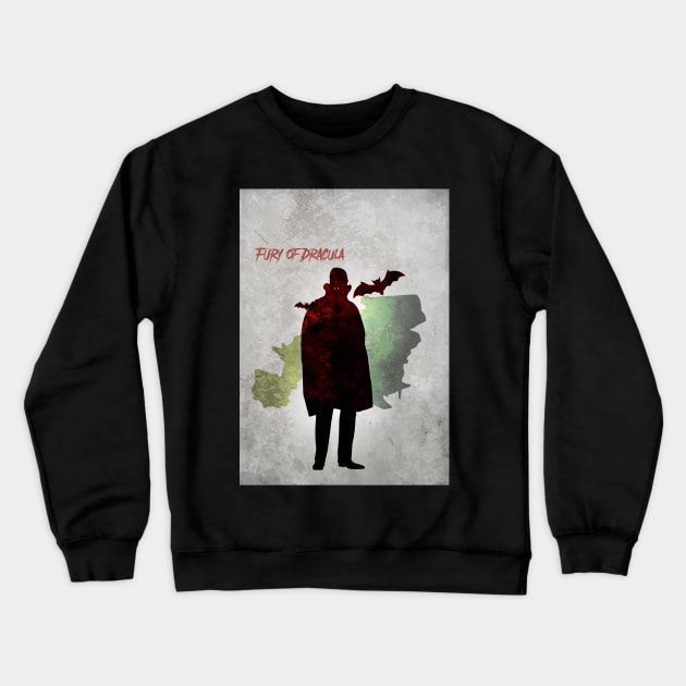 Fury of Dracula - Board Games Design - Movie Poster Style - Board Game Art Crewneck Sweatshirt by MeepleDesign